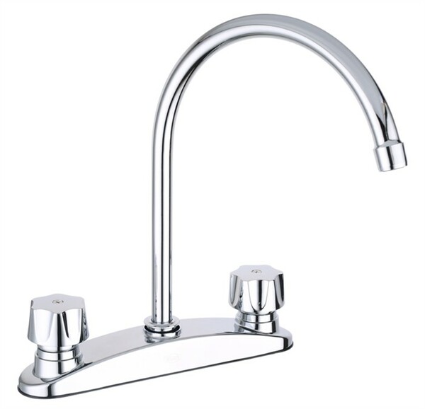 MEZCLADORA 8" PARA FREGADERO CON AIREADOR Y CUBIERTA AL PISO