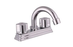 MEZCLADORA DE 4" PARA LAVABO CUELLO CORTO Y CUERPO DE ACERO INOX. SUS 304