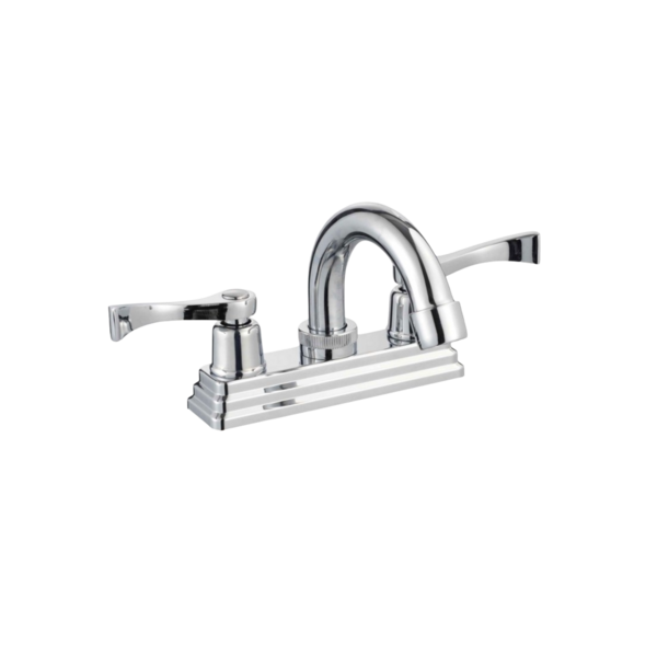 MEZCLADORA DE 4" PARA LAVABO CUELLO CORTO Y CUERPO DE ACERO INOX. SUS 304