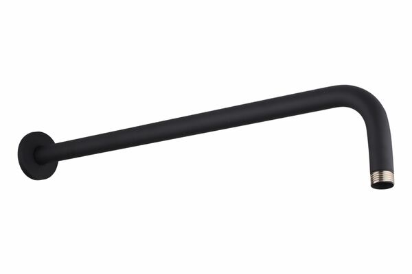 BRAZO REDONDO DE 20" PARA REGADERA Y CHAPETÓN EN ACERO INOX. 304 NEGRO