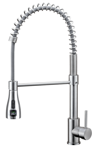 MONOMANDO PARA FREGADERO EN ACERO INOX 304 CON ROCIADOR INTELIGENTE DOBLE FUNCIÓN 