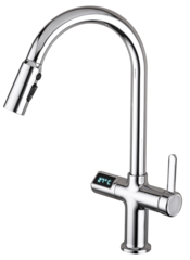 MONOMANDO PARA FREGADERO EN LATÓN CON ROCIADOR RETRACTIL INTELIGENTE TRIPLE FUNCIÓN 