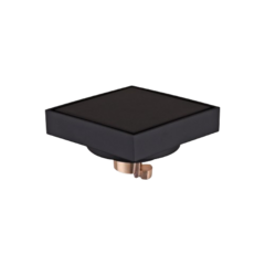 COLADERA CUADRADA 10CM X 10CM EN ACERO INOX 304. CON INSERTO CERÁMICO ACABADO NEGRO