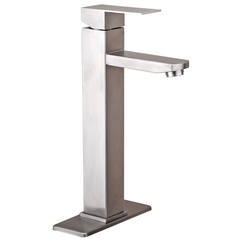 MONOMANDO PARA LAVABO ALTO CUADRADO EN ACERO INOX. 304 ACABADO SATÍN